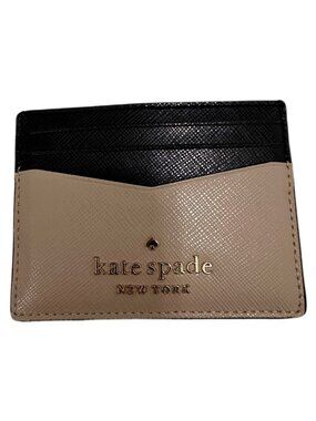Kate Spade Tan and Black Card Holder